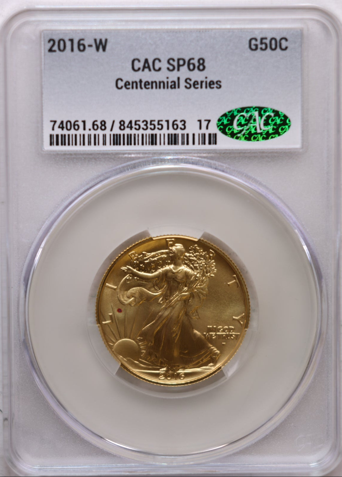 2016-W Gold Walking Liberty Commemorative Coin. CAC Graded SP69, Store #GMC260.