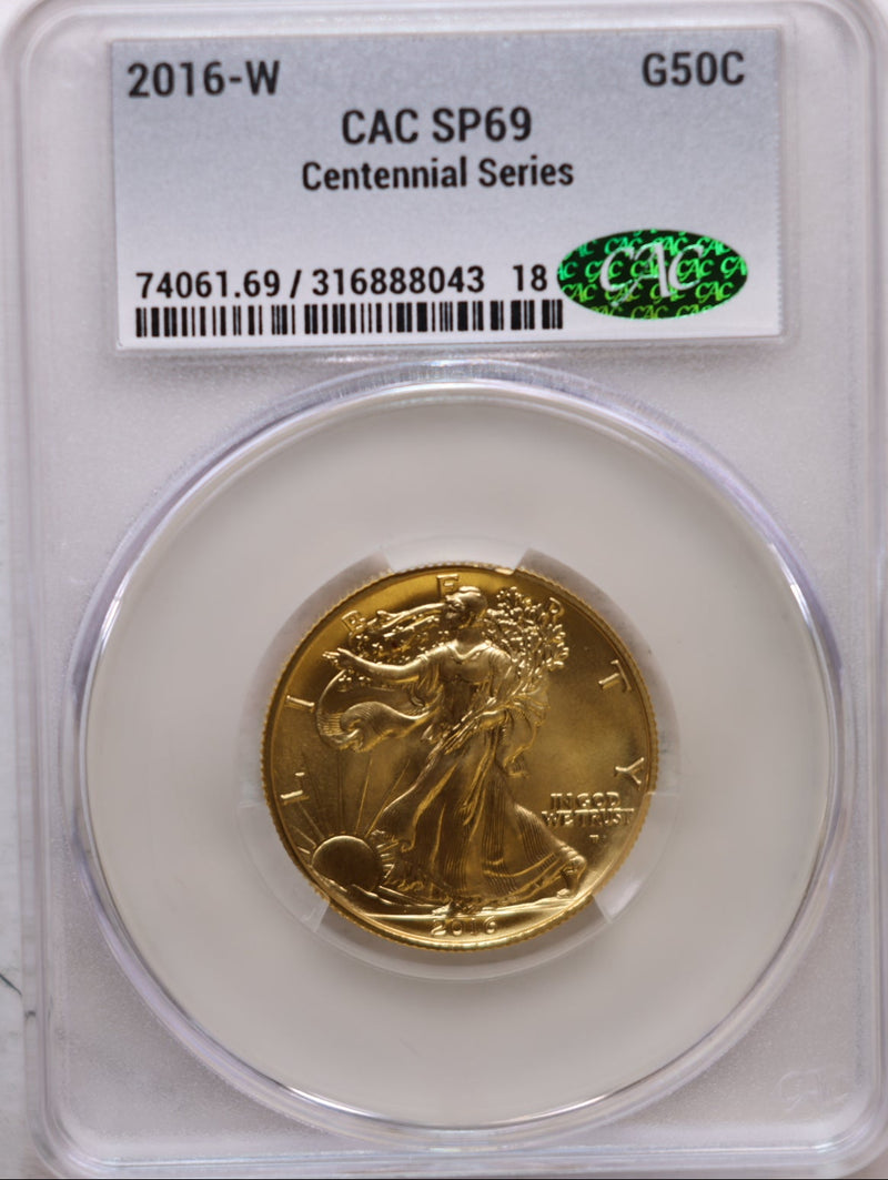2016-W Gold Walking Liberty Commemorative Coin. CAC Graded SP69, Store