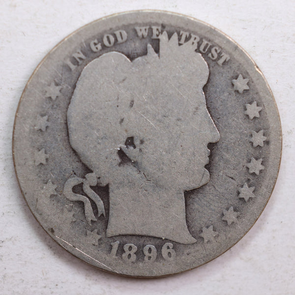 1896 Barber Quarter, Abt Good Circulated Coin, Store #QR622