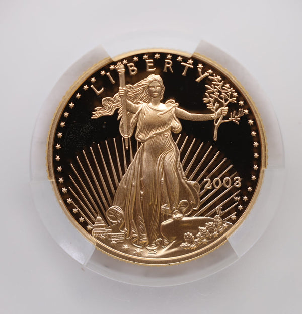 2003-W $10, Proof Gold American Eagle Coin, 1/4 OZT, CAC PR69, Store #GMC271.