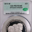 2013-W., Girl Scouts Centennial., Silver Commemorative., CAC PR67., Store GMC031