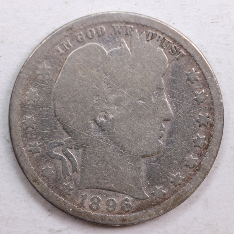 1896-O Barber Quarter, Good Circulated Coin, Store