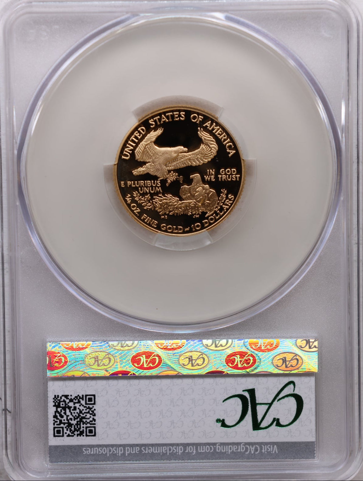 2003-W $10, Proof Gold American Eagle Coin, 1/4 OZT, CAC PR69, Store #GMC271.