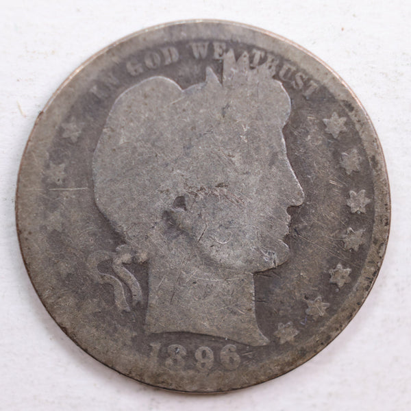 1896-O Barber Quarter, Good Circulated Coin, Store #QR625