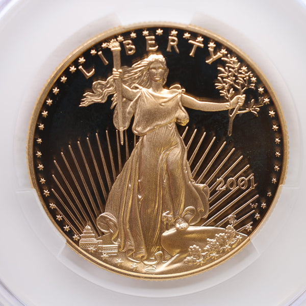2001-W $50, Proof Gold American Eagle Coin, 1 OZT, CAC PR68, Store #GMC273.