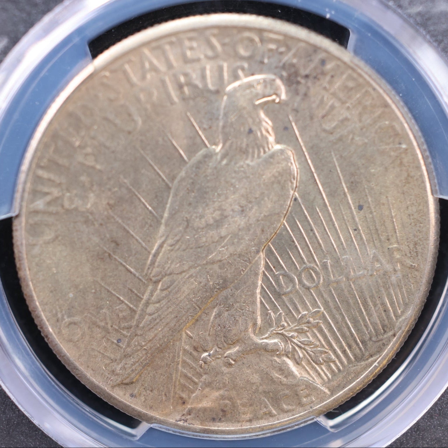 1928 Peace Silver Dollar., PCGS AU-58. Slider, 'Key Date Coin', Store #DR0649