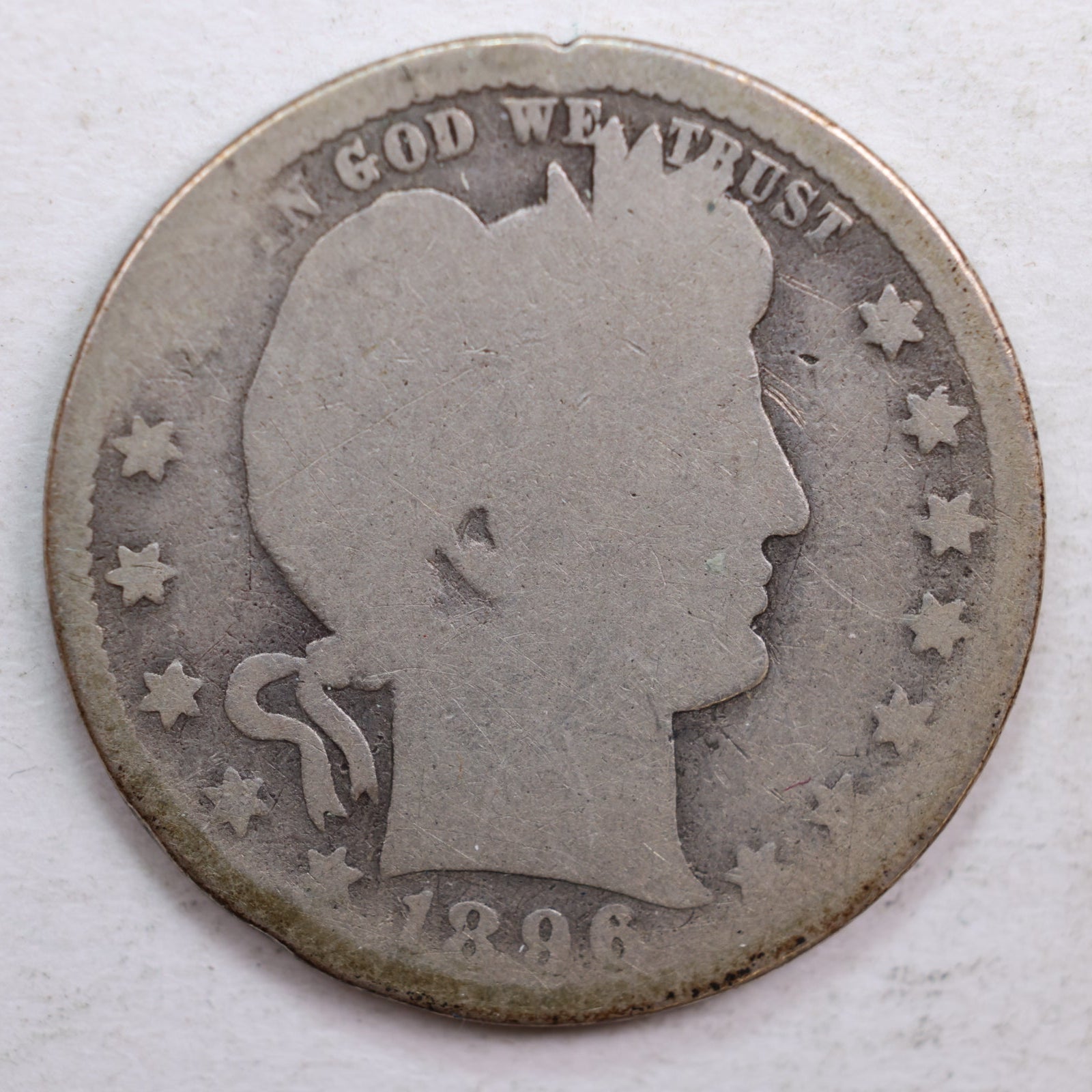 1896-O Barber Quarter, Abt Good Circulated Coin, Store #QR628