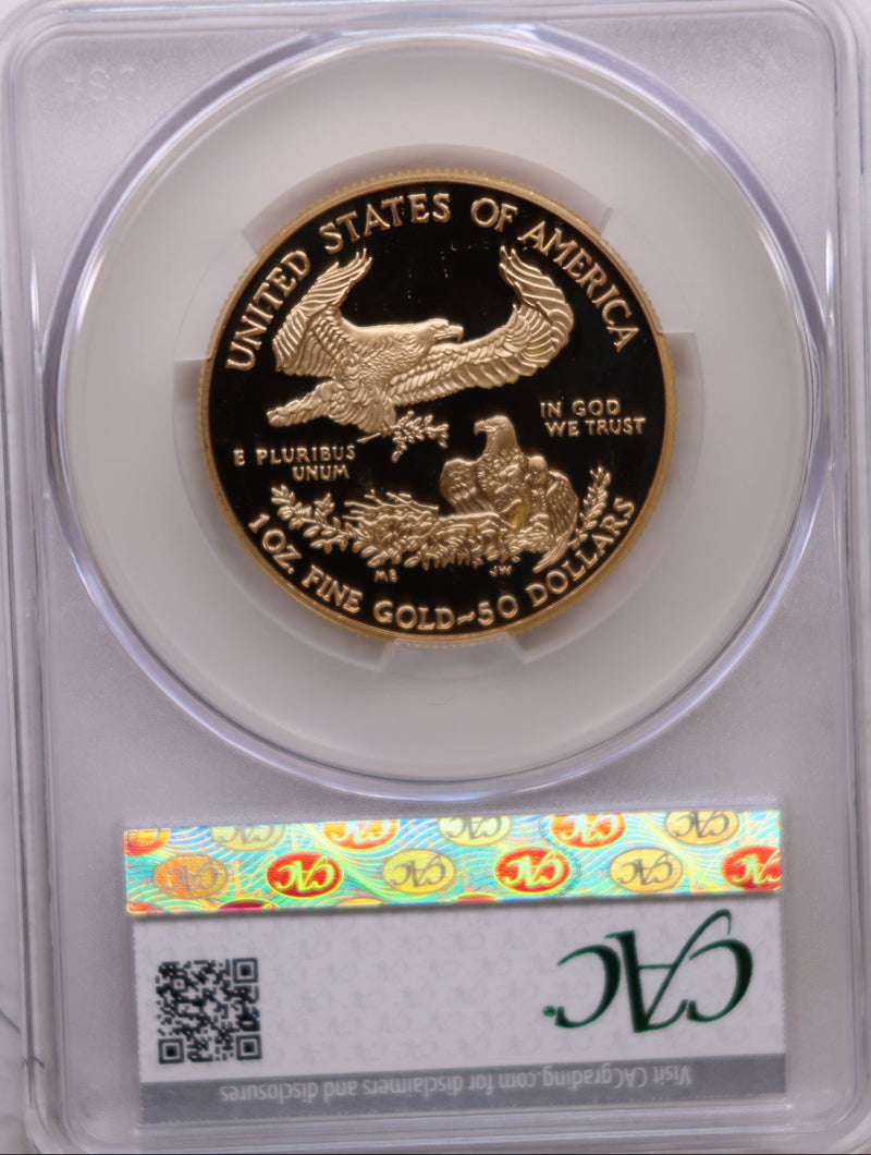 2001-W $50, Proof Gold American Eagle Coin, 1 OZT, CAC PR68, Store