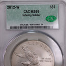 2012-W., Infantry Soldier., Silver Commemorative., CAC MS69., Store GMC034