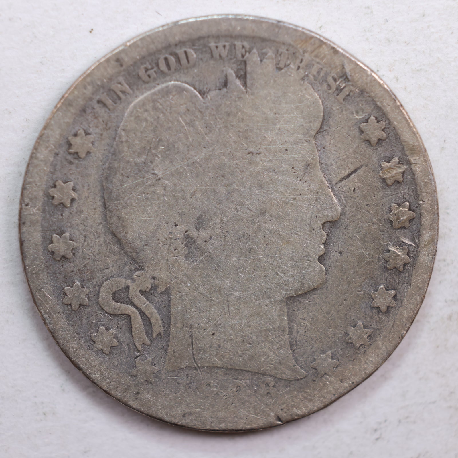 1896 Barber Quarter, Abt Good Circulated Coin, Store #QR629