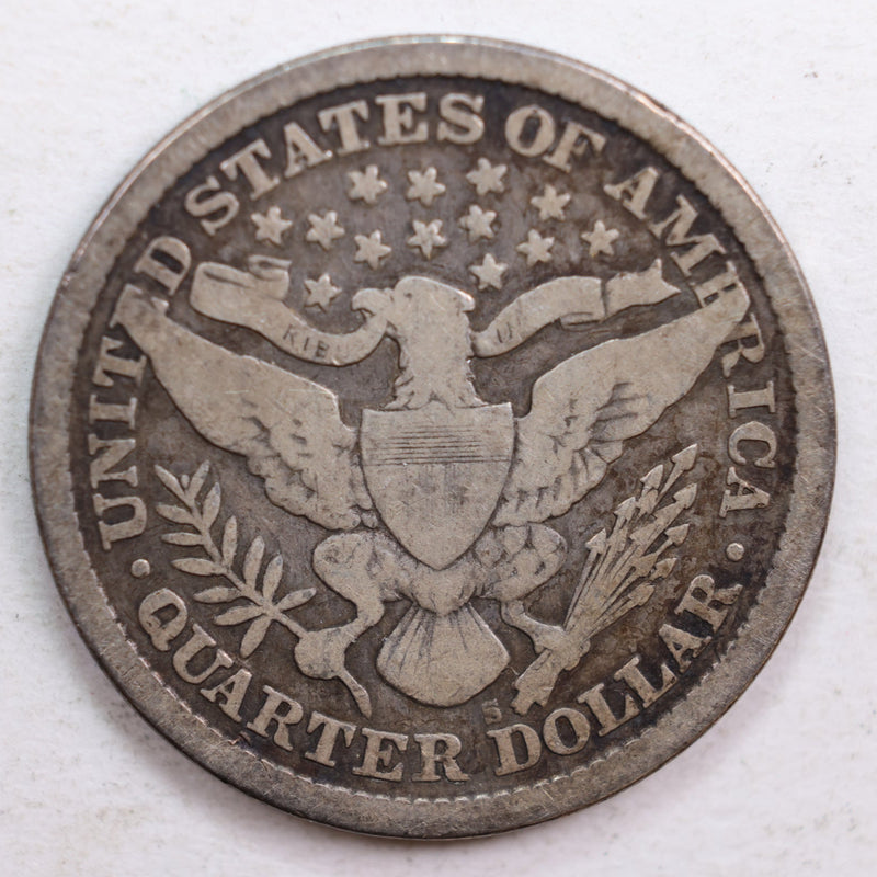 1897-S Barber Quarter, Very Good Circulated Coin, Store