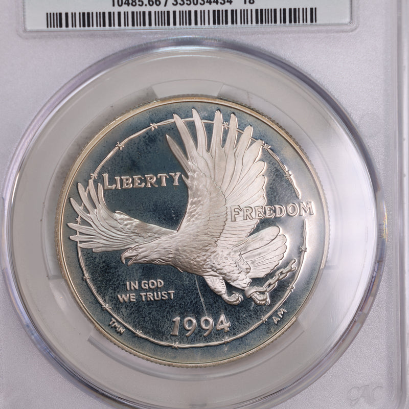 1994-P., U.S. Prisoner of War Museum., Silver Commemorative., CAC PR66., Store GMC038