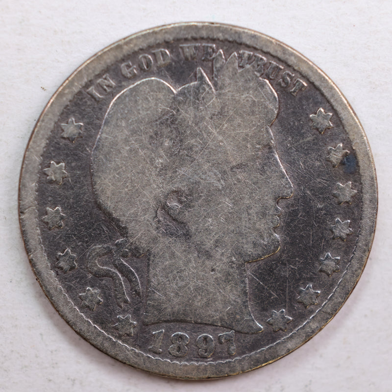 1897 Barber Quarter, Good Circulated Coin, Store
