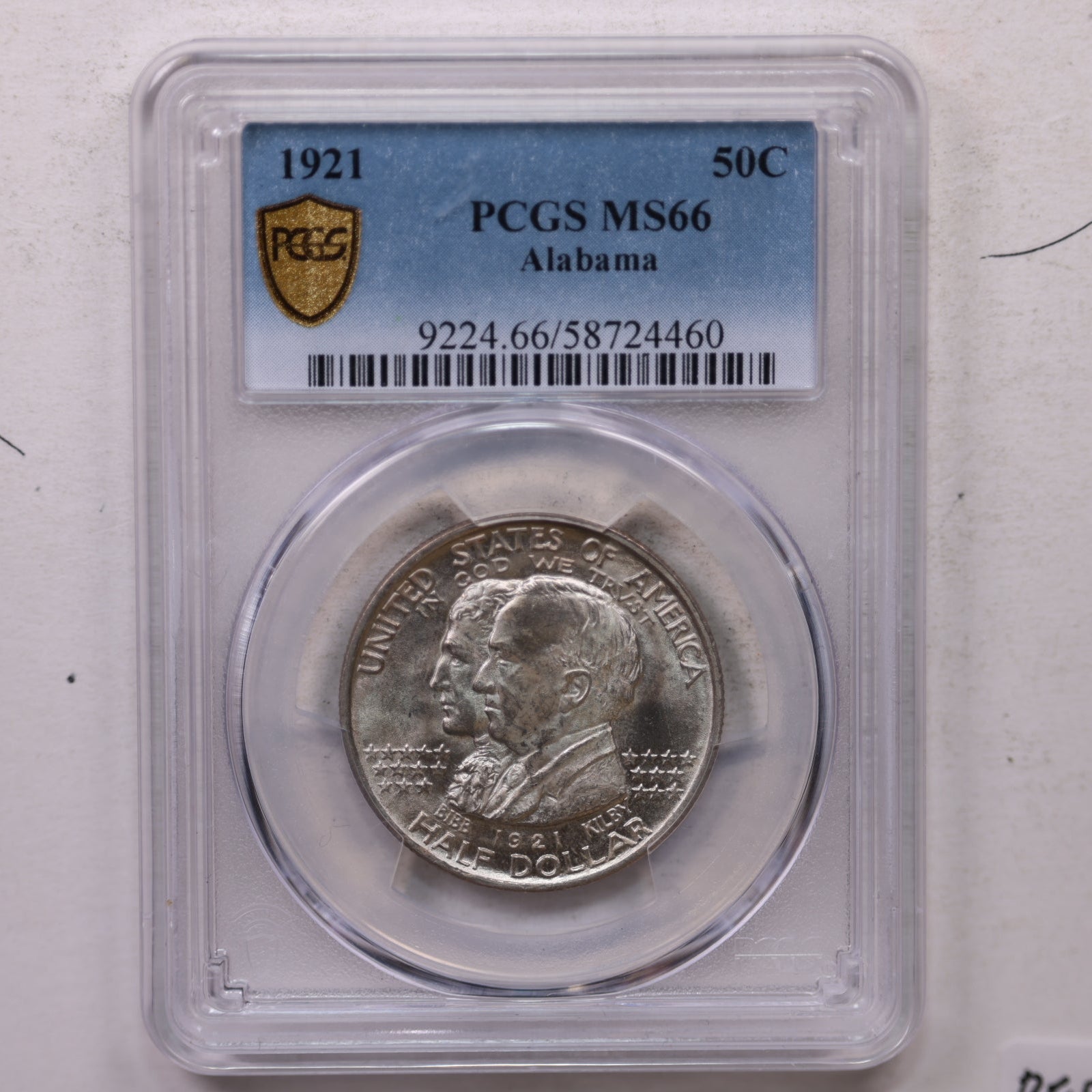 1921 Alabama Silver Commemorative Half Dollar, PCGS MS-66, #GEC0064.