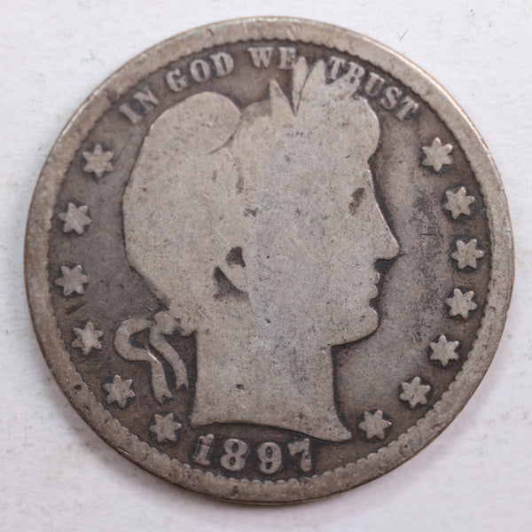 1897 Barber Quarter, Good Circulated Coin, Store #QR635
