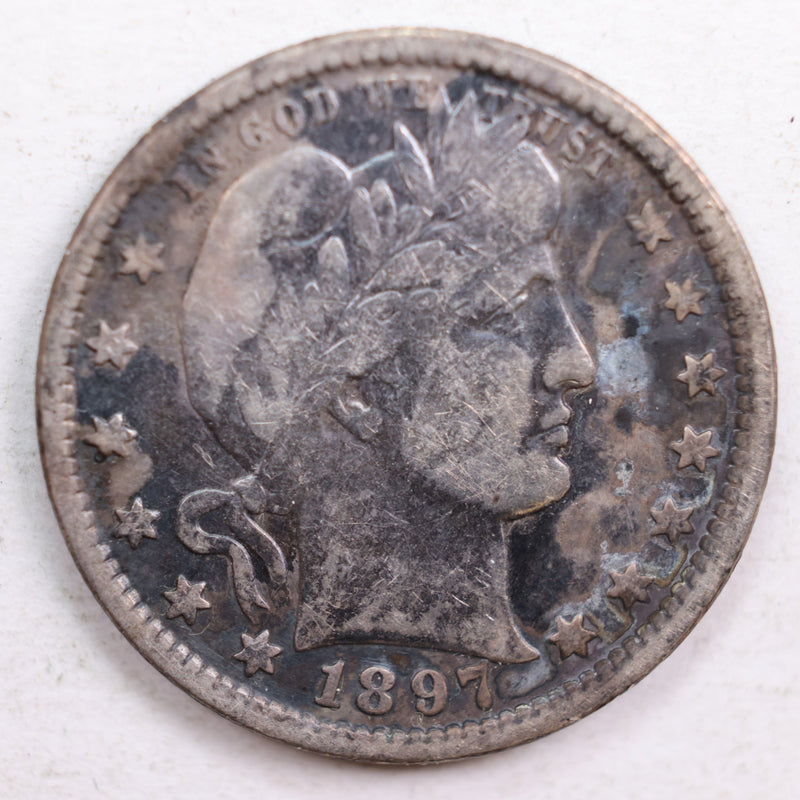 1897 Barber Quarter, Fine Circulated Coin, Store
