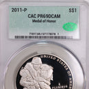 2011-P., Medal of Honor., Silver Commemorative., CAC PF-69., Store GMC041