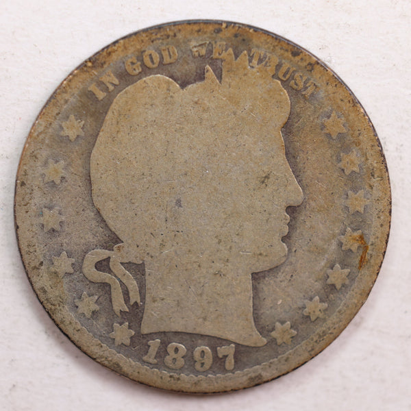 1897-O Barber Quarter, Abt Good Circulated Coin, Store #QR641