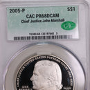 2005-P., Chief Justice Marshall., Silver Commemorative., CAC PR68., Store GMC043