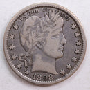 1898-O Barber Quarter, Very Fine+ Circulated Coin, Store
