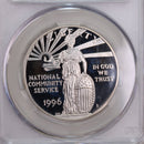 1996-S., National Community Service., Silver Commemorative., CAC PR67., Store GMC044