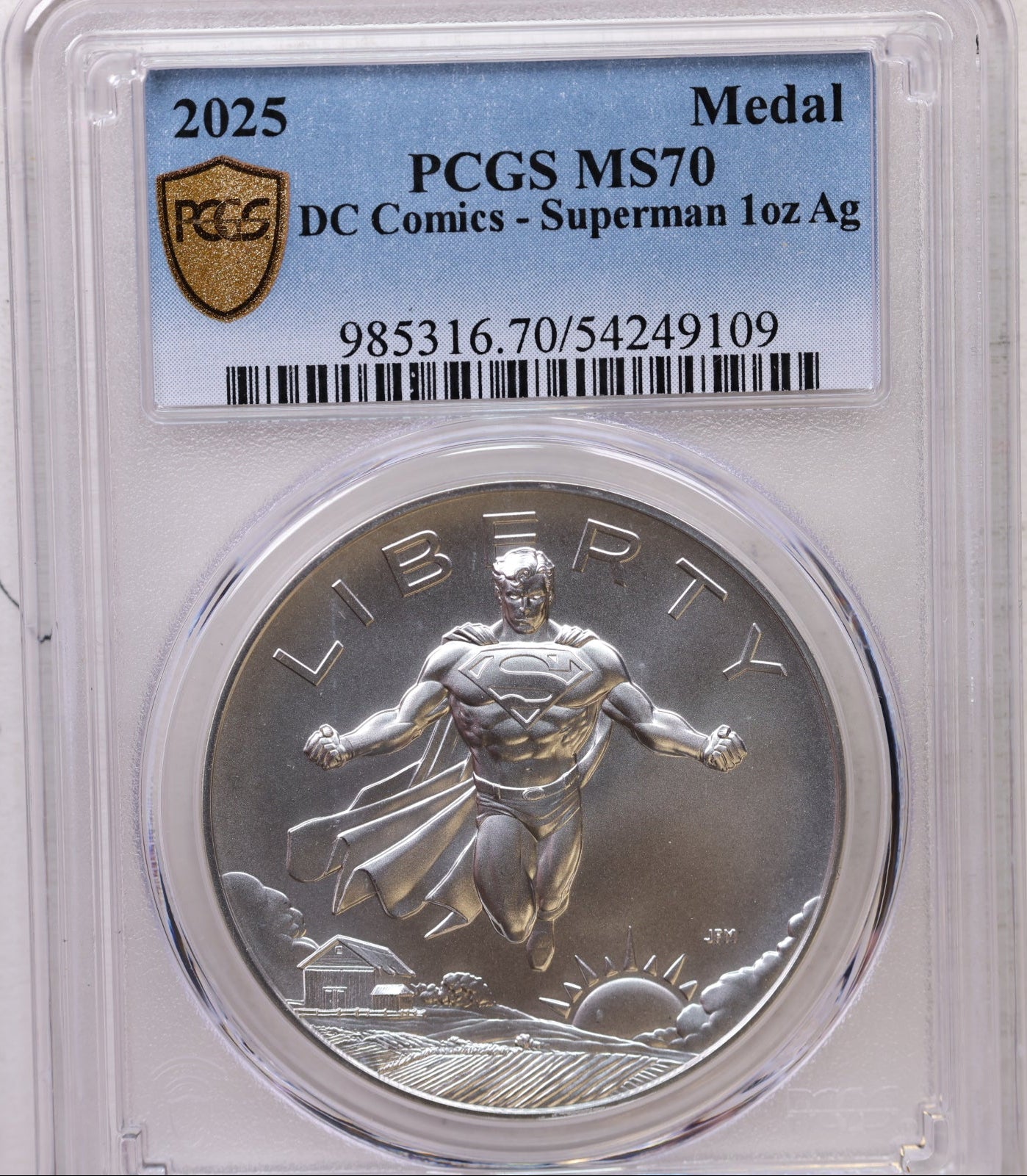 2025 DC Comics-SUPERMAN Commemorative Medal, PCGS MS-70., Store GMC135.