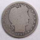 1897-S Barber Quarter, About Good Semi-key date Circulated Coin, Store