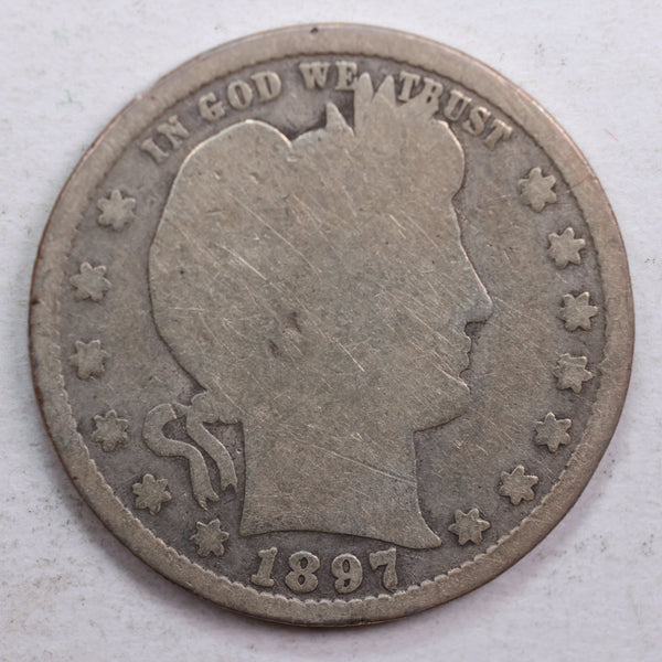 1897-S Barber Quarter, Good Circulated Coin, Store #QR646