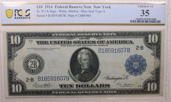 1914 $20, Federal Reserve Note, 'New York', PMG VF-35, Store SALE #FRB117.