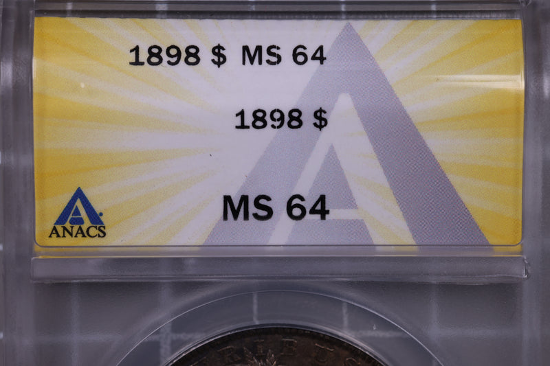 1898 Morgan Silver Dollar., ANACS MS-64., Store