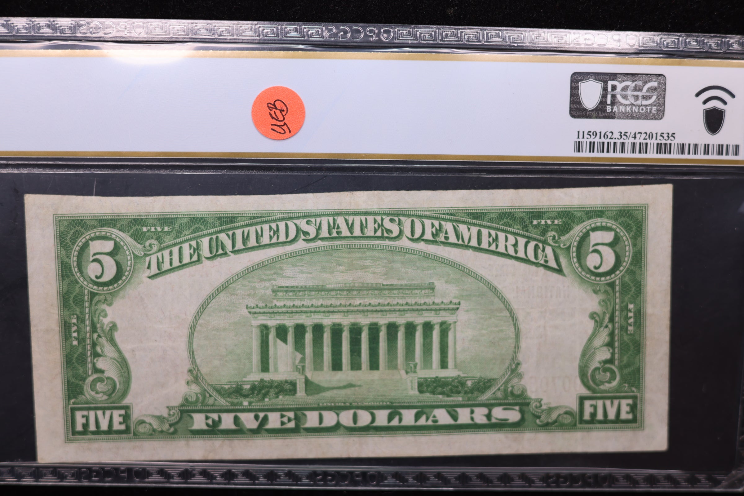 1929 $5, Frankfort, KY., National Currency Note., PCGS Graded AU-58. Store #SGBN006