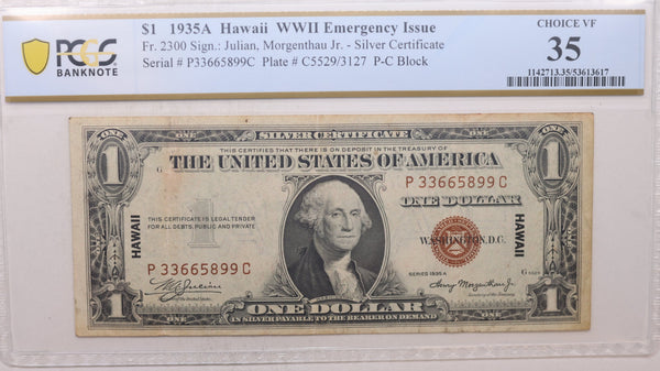 1935A $1, Silver Certificate, "HAWAII", PCGS Choice VF-35, Store Sale #SSC014.