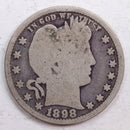 1898 Barber Quarter, Good Circulated Coin, Store