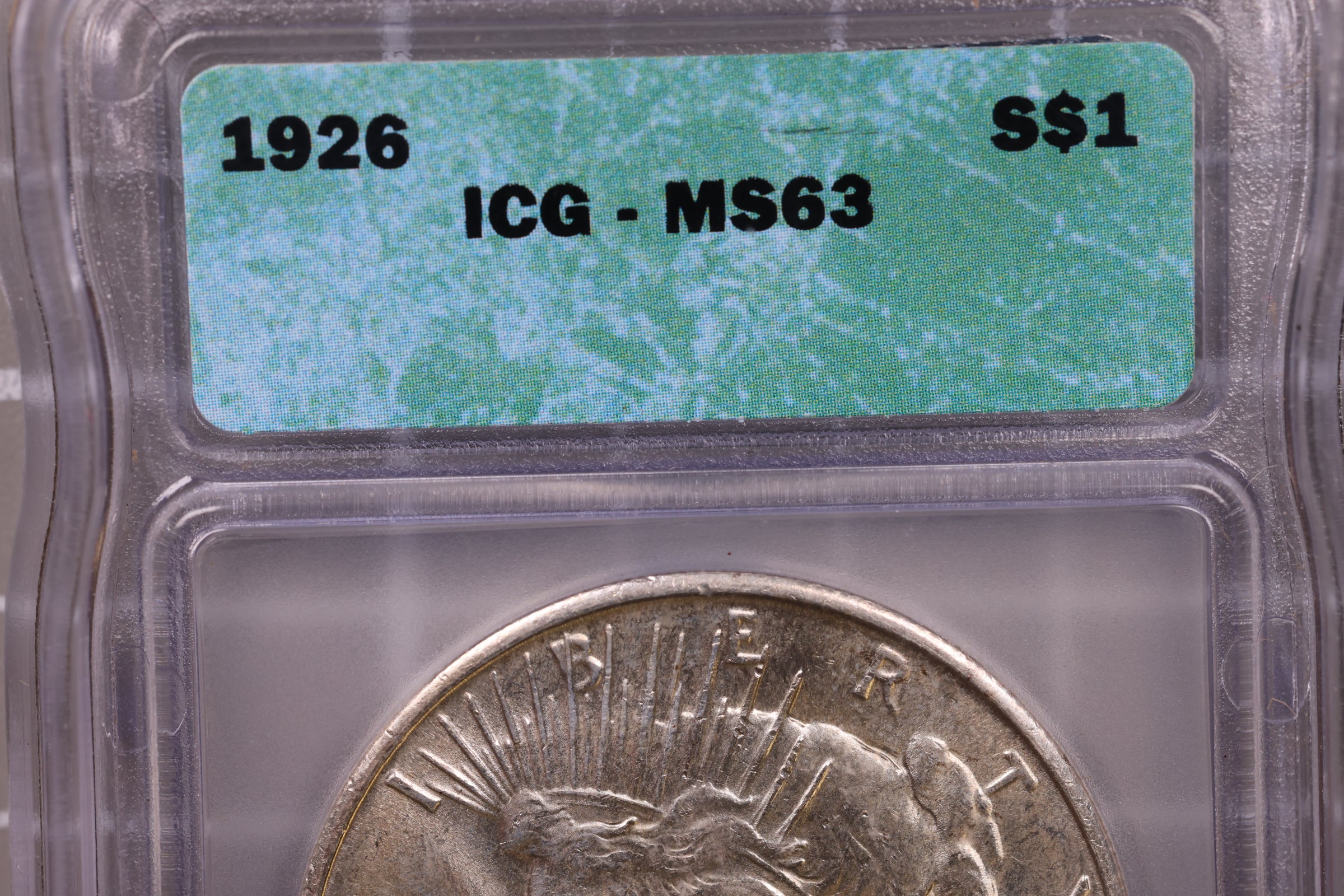 1926 Peace Silver Dollar., ICG MS-63., Store #0922