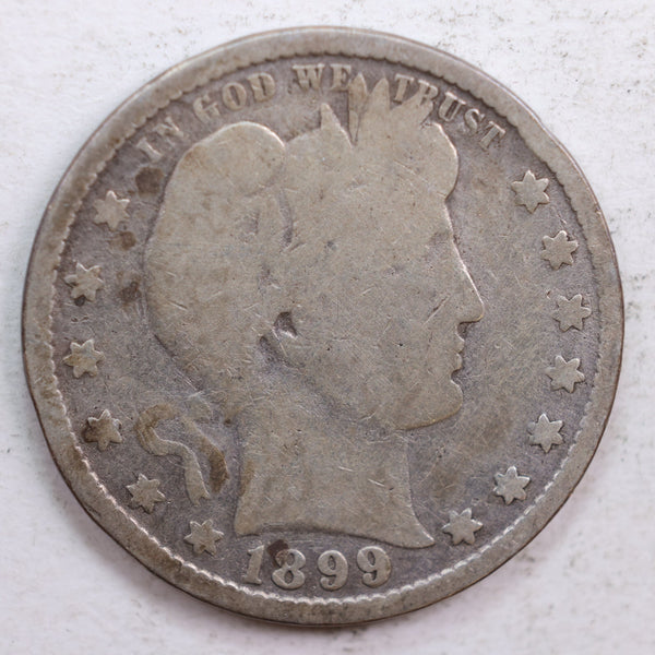 1899 Barber Quarter, Very Good Circulated Coin, Store #QR656