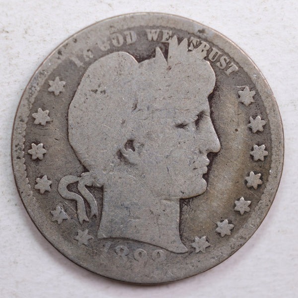 1899 Barber Quarter, Abt Good Circulated Coin, Store #QR657