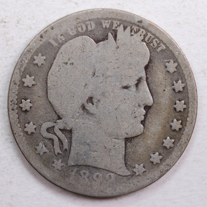 1899 Barber Quarter, Abt Good Circulated Coin, Store