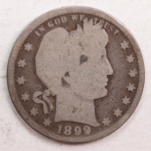1899 Barber Quarter, Good Circulated Coin, Store #QR659