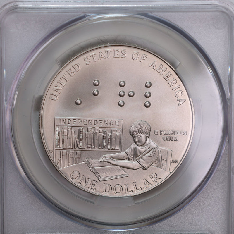 2009-P, Louis Braille., Silver Commemorative., CAC MS69., Store GMC056