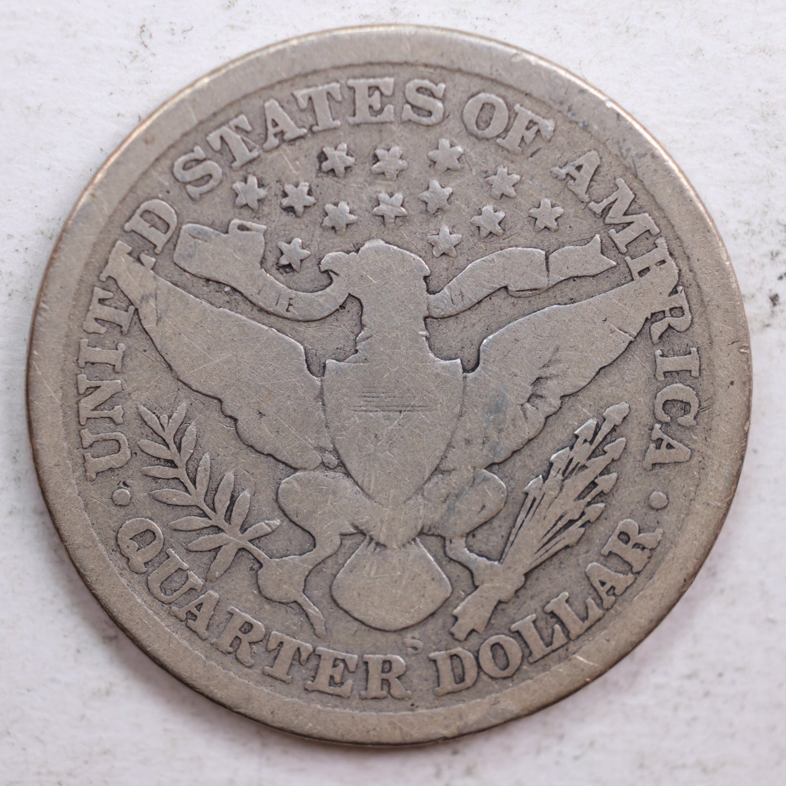 1899-S Barber Silver Quarter, Good Circulated Coin, Store #QR663.