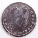 1899-S Barber Quarter, Very Good Circulated Coin, details, Store
