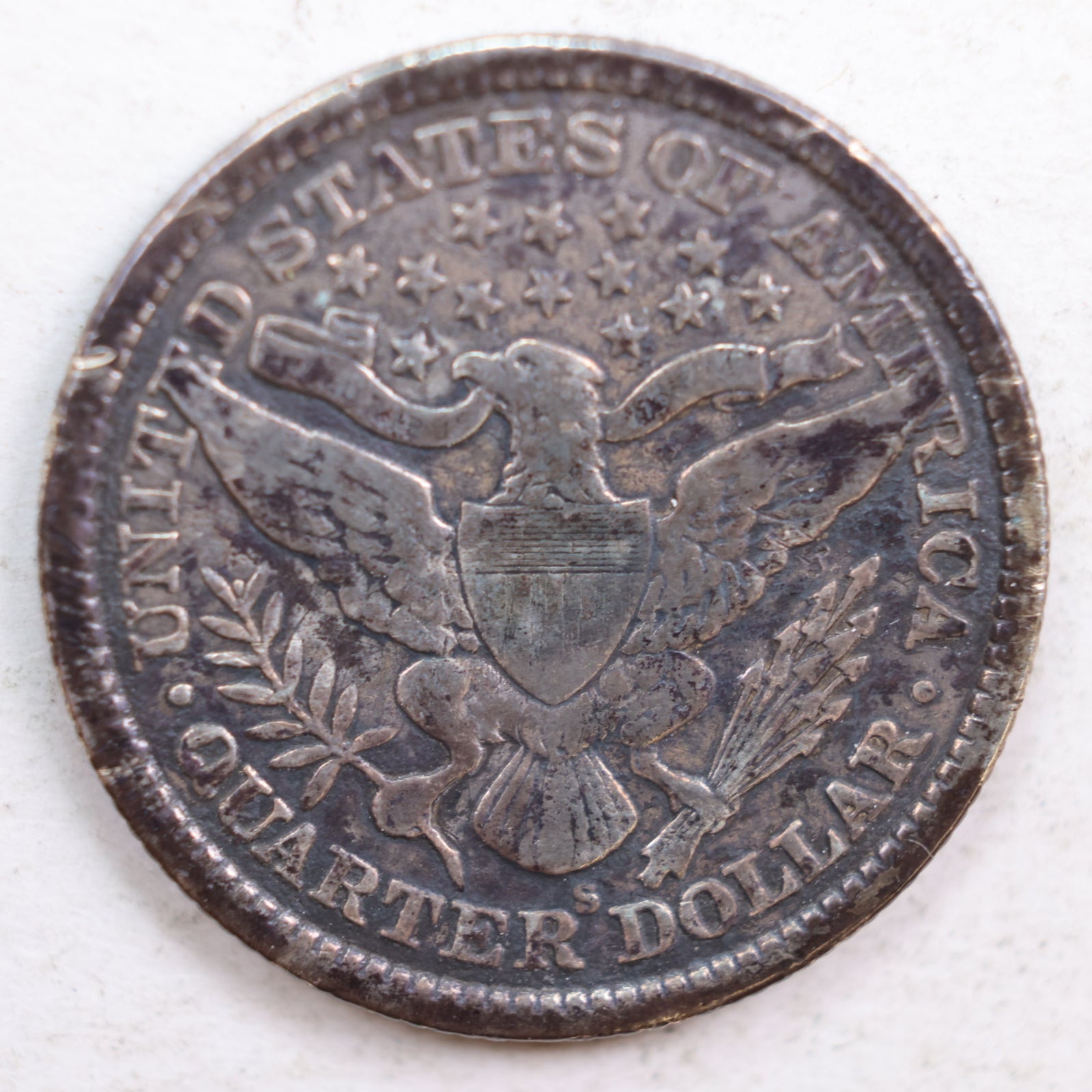 1899-S Barber Silver Quarter, Very Good Details, Circulated Coin, Store #QR664