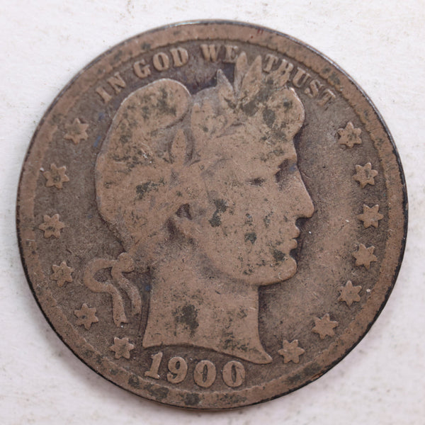 1900 Barber Quarter, Good Circulated Coin, Store #QR665