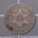 1851 3-Cent Silver., Fine Circulated Coin., Store