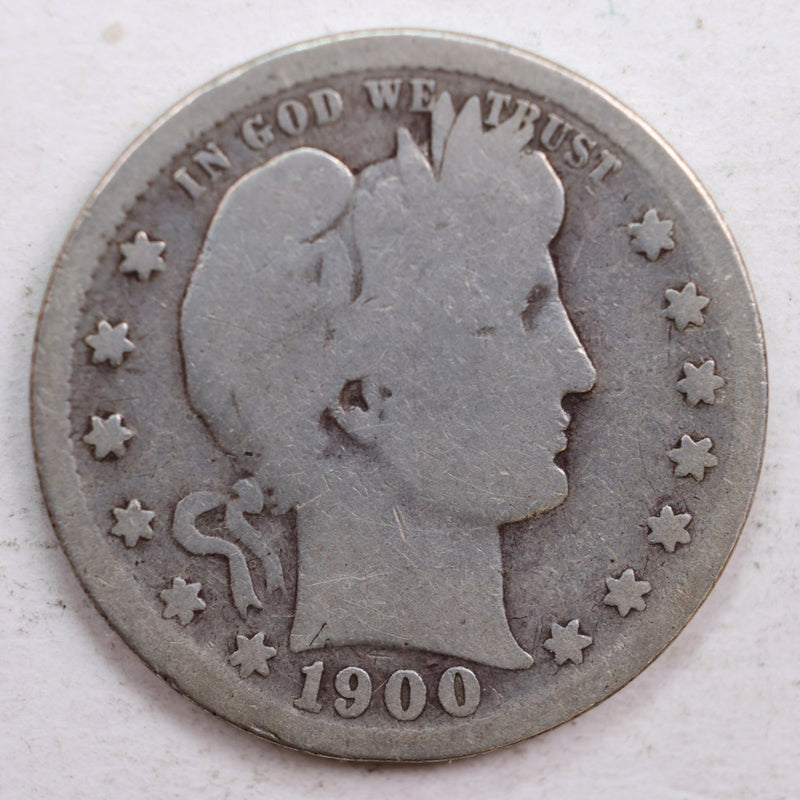 1900-S Barber Quarter, Very Good Circulated Coin, Store