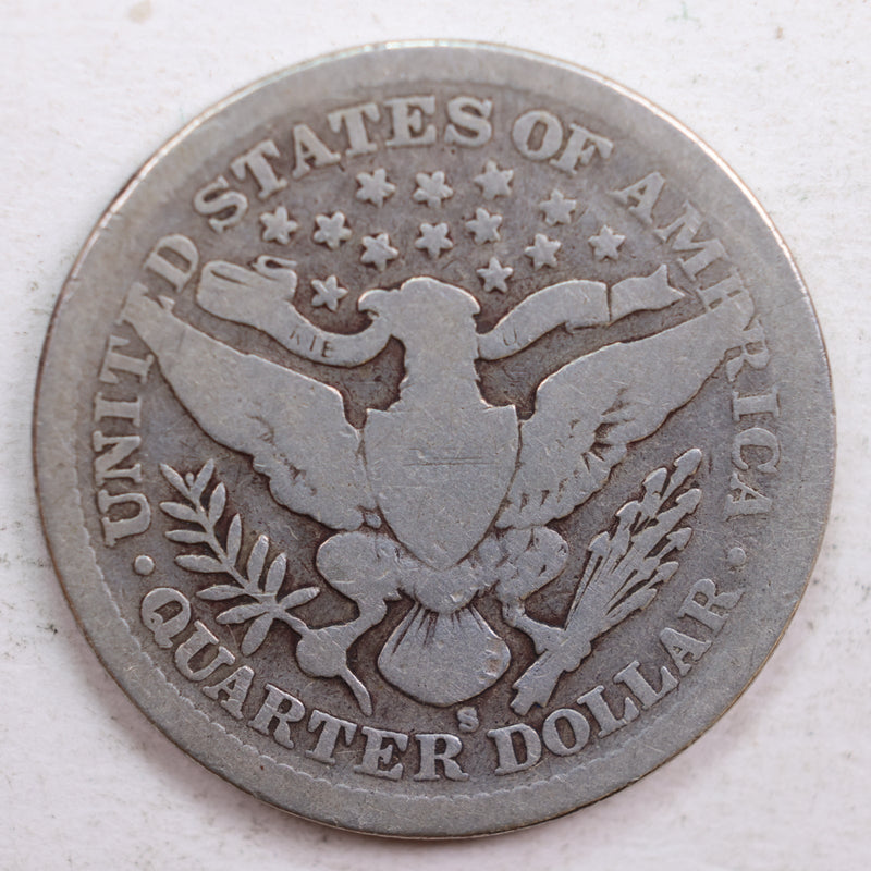 1900-S Barber Quarter, Very Good Circulated Coin, Store