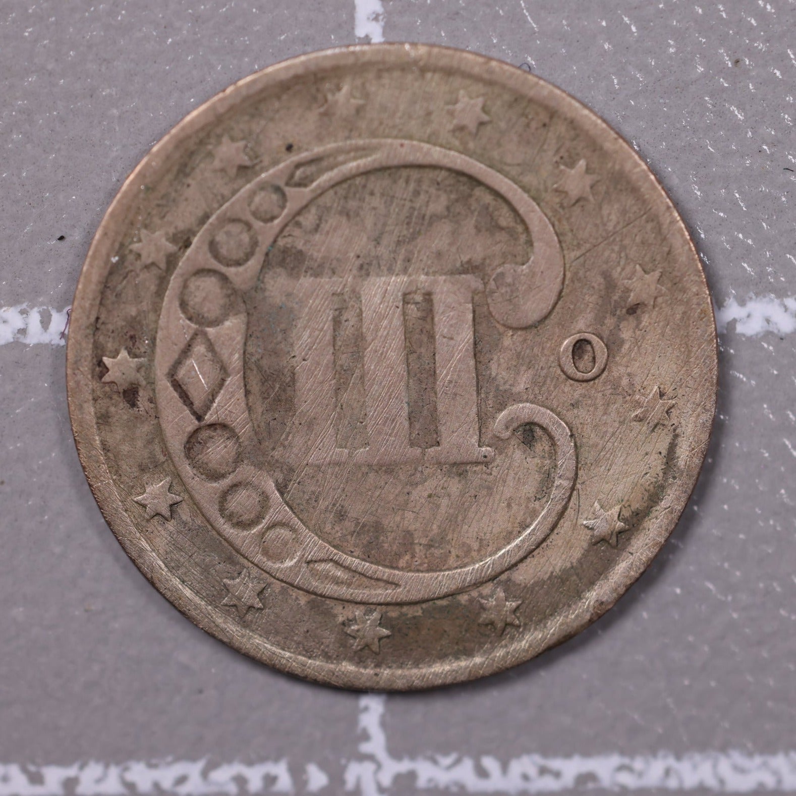 1852 3 Cent Silver., Very Fine Details Coin., Store #0933