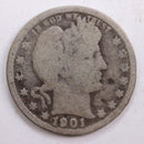 1901 Barber Quarter, Good Circulated Coin, Store
