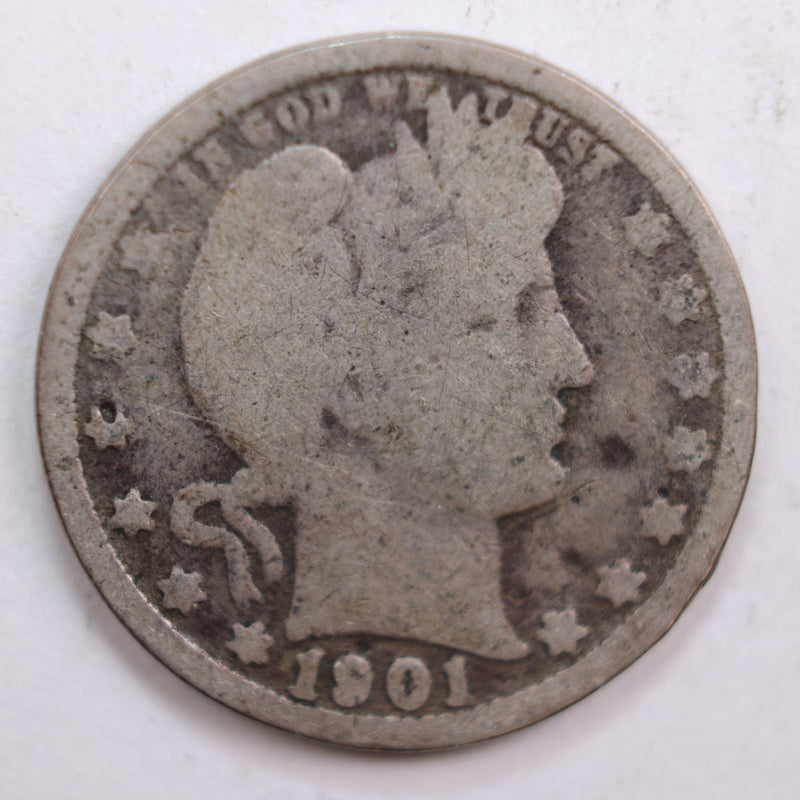 1901 Barber Quarter, Good Circulated Coin, Store