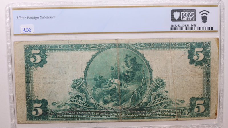 1902 $5, Jackson, MI, CH# 11289, National Bank Note, PCGS VF-20,  Store #NBN030.